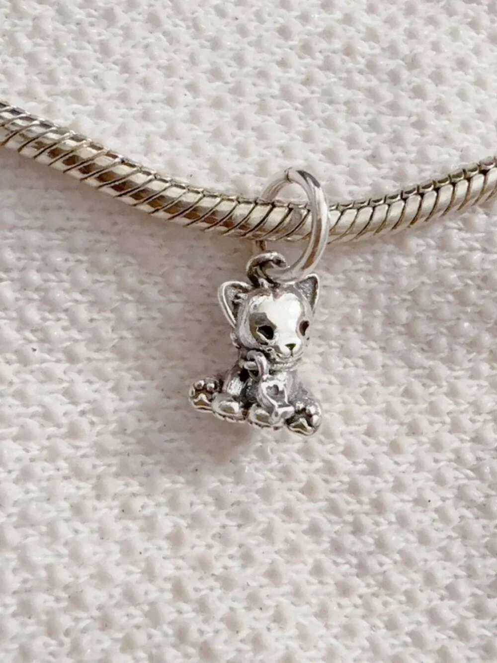 Sweet Cat Charm, Pet Cat Charm, Silver Charm For Pandora Bracelet